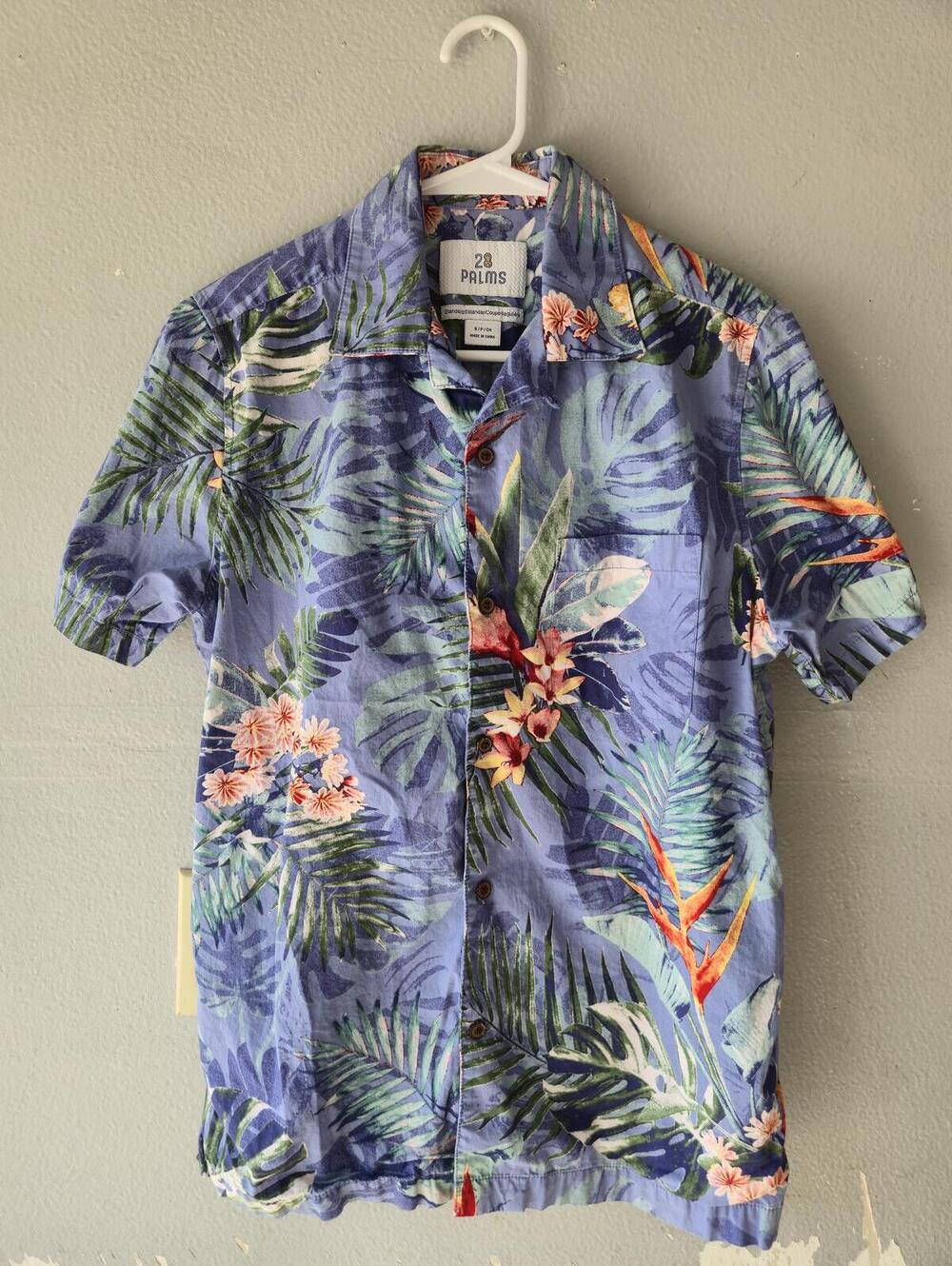 28 Palms Men's Short Sleeve Tropical Print Hawaiian Shirt Size Small